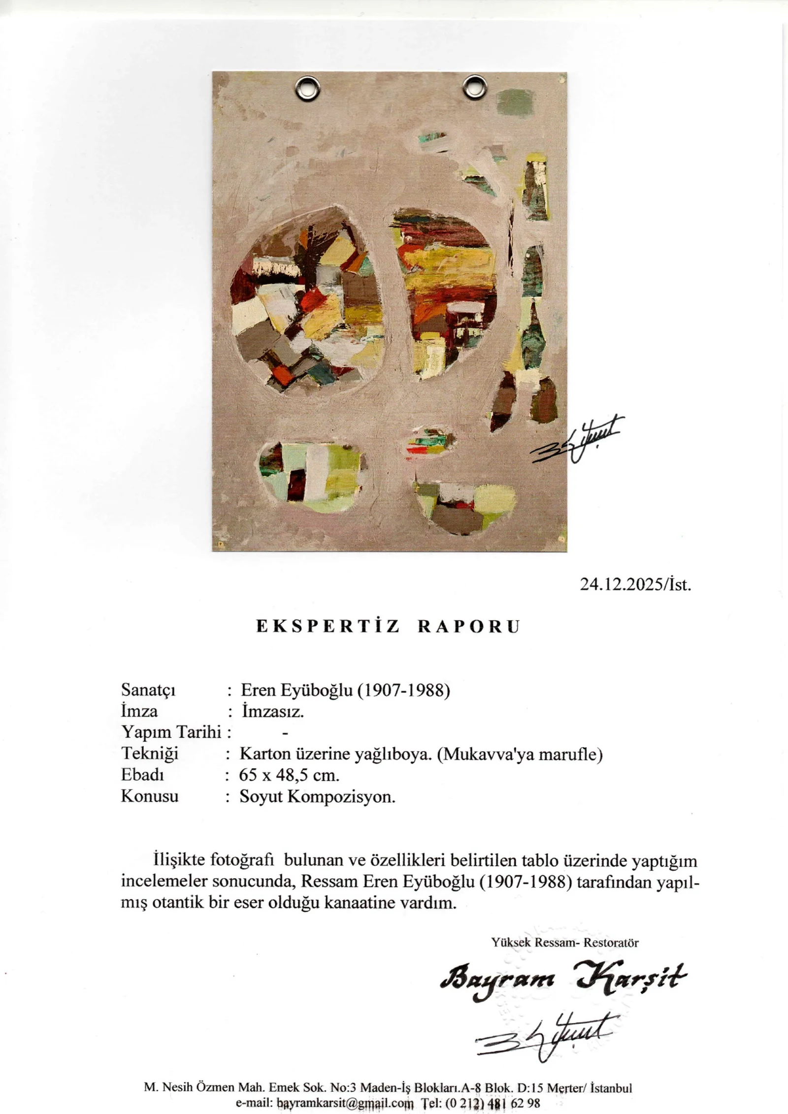 Eren Eyüboğlu - Soyut Kompozisyon – görsel 4